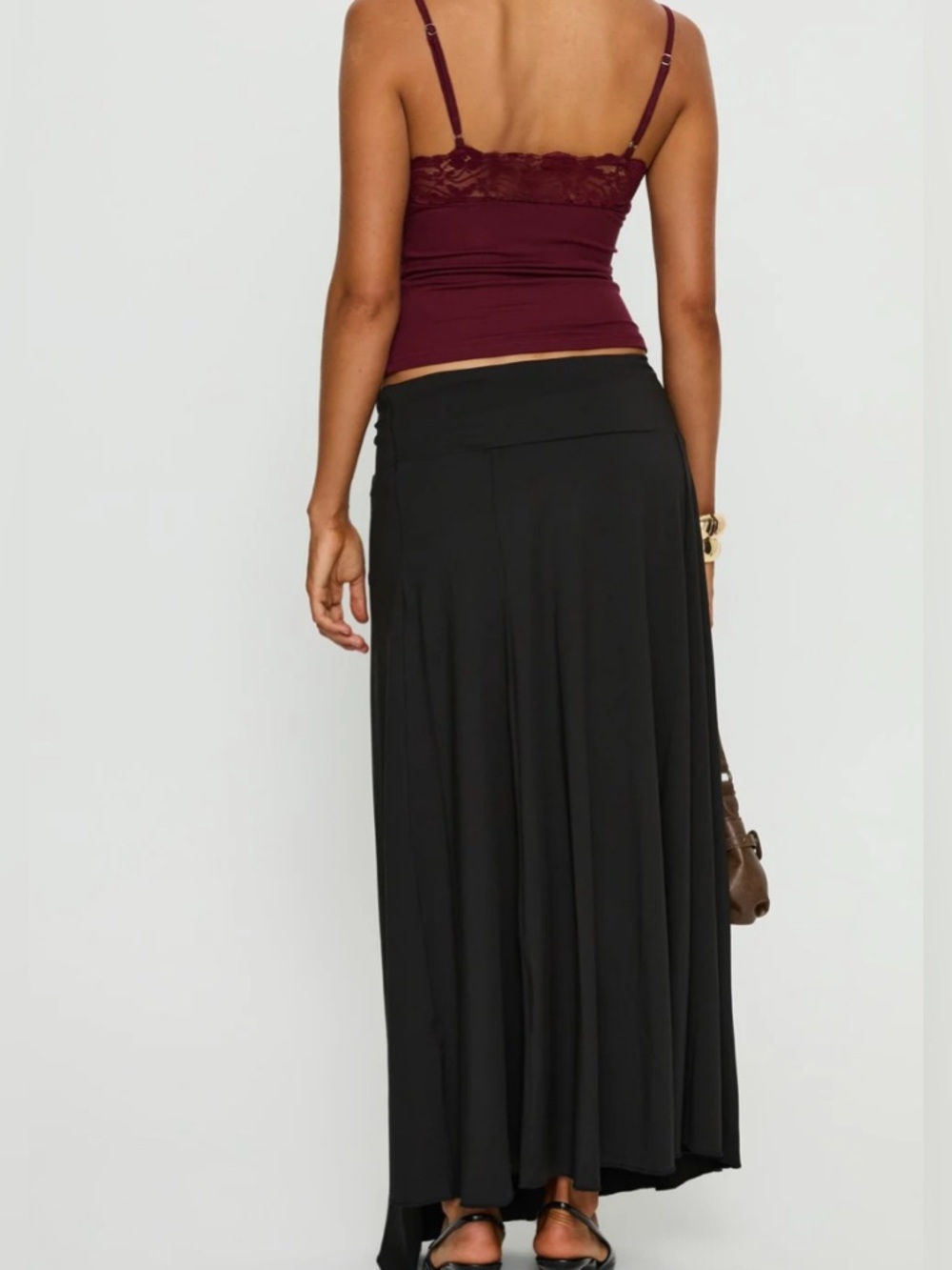 Princess Polly Nola Hardware Slit‎ Maxi Skirt Black - Picture 2 of 6